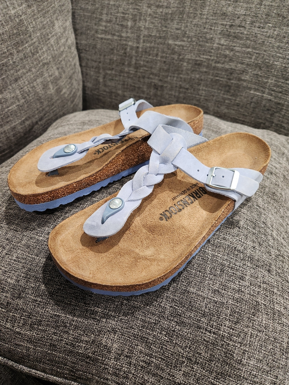 Birkenstock Women’s Light Blue Braided Gizeh Sandals